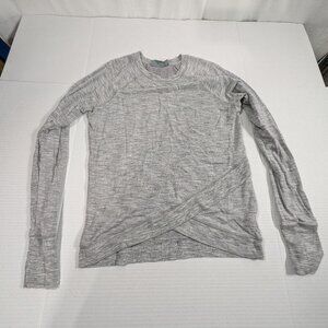 Athleta Long Sleeve Pullover light weight asymmetrical hem Womens XXS Gray
